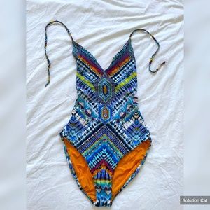 Red Carter One-Piece Bathing Suit - S